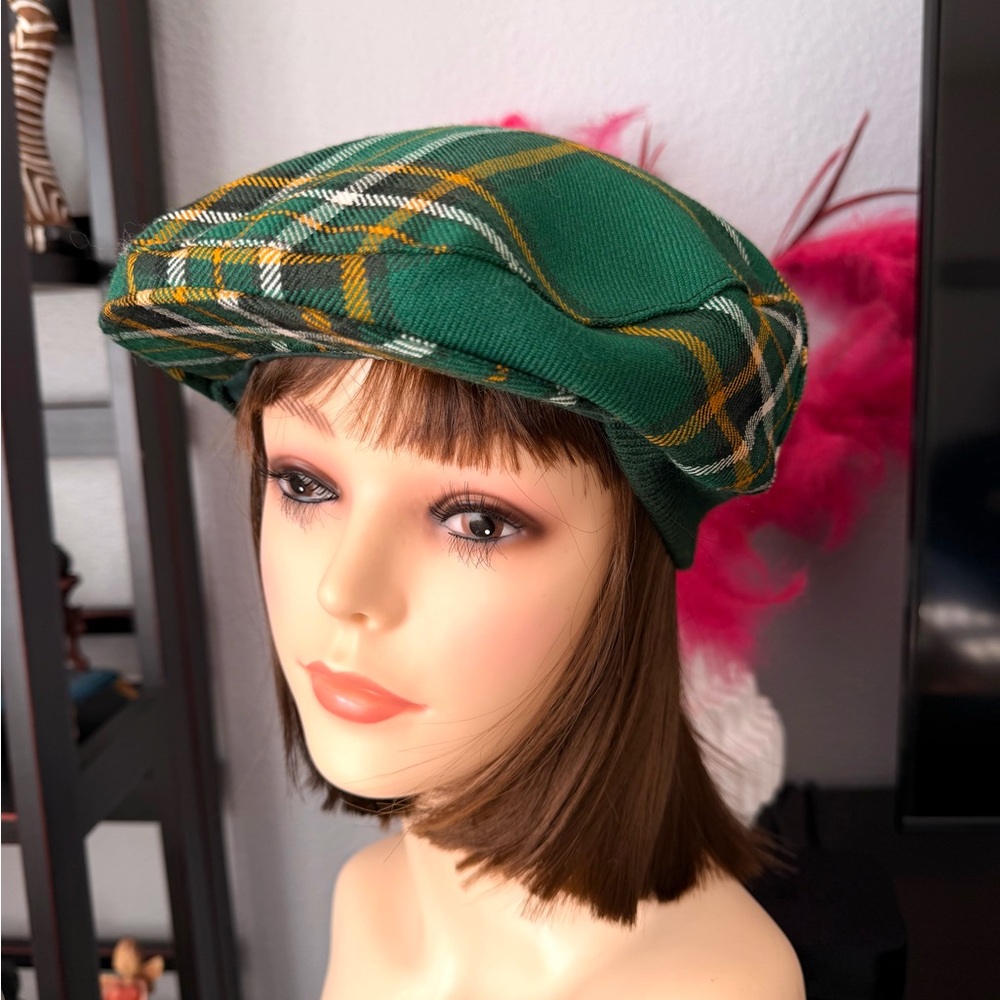House of Edgar Scottish Green Plaid Cap - Picture 7 of 8